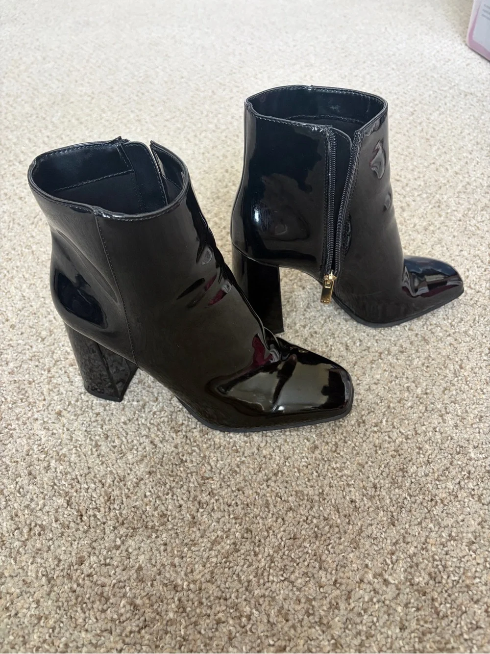 Women's Black Ankle Boots - Stylish Block Heel